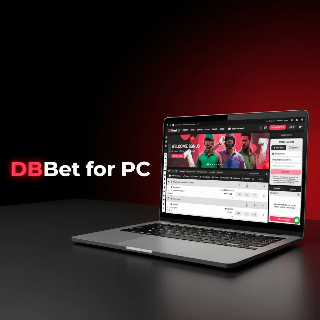 DBBet website on a PC browser, showcasing betting, casino games and payments, with icons for Chrome, Edge, Firefox, Safari.